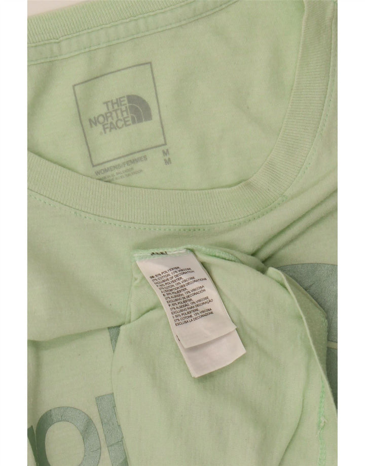 THE NORTH FACE Damen Grafik-T-Shirt-Oberteil UK 14 Mittelgrünes Polyester