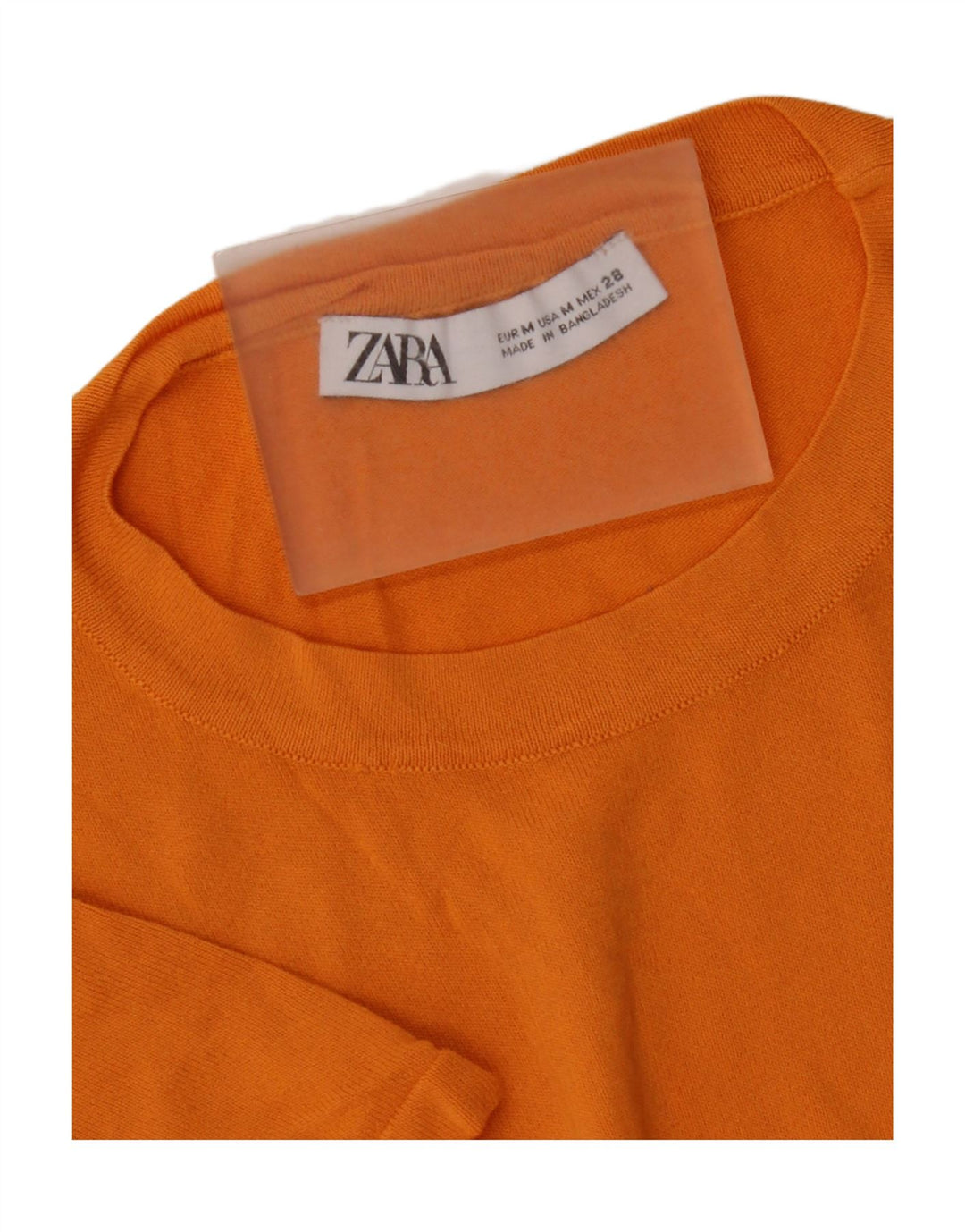 Zara Damen T-Shirt Top UK 12 Medium Orange
