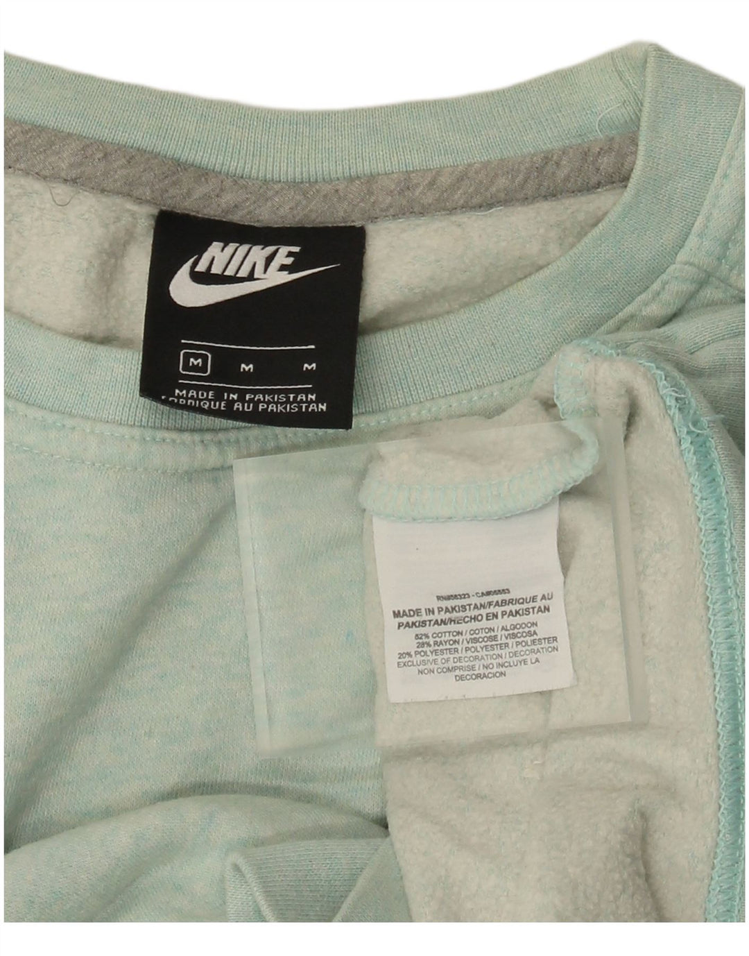 NIKE Damen Sweatshirt Pullover UK 14 Mittelblaue Baumwolle