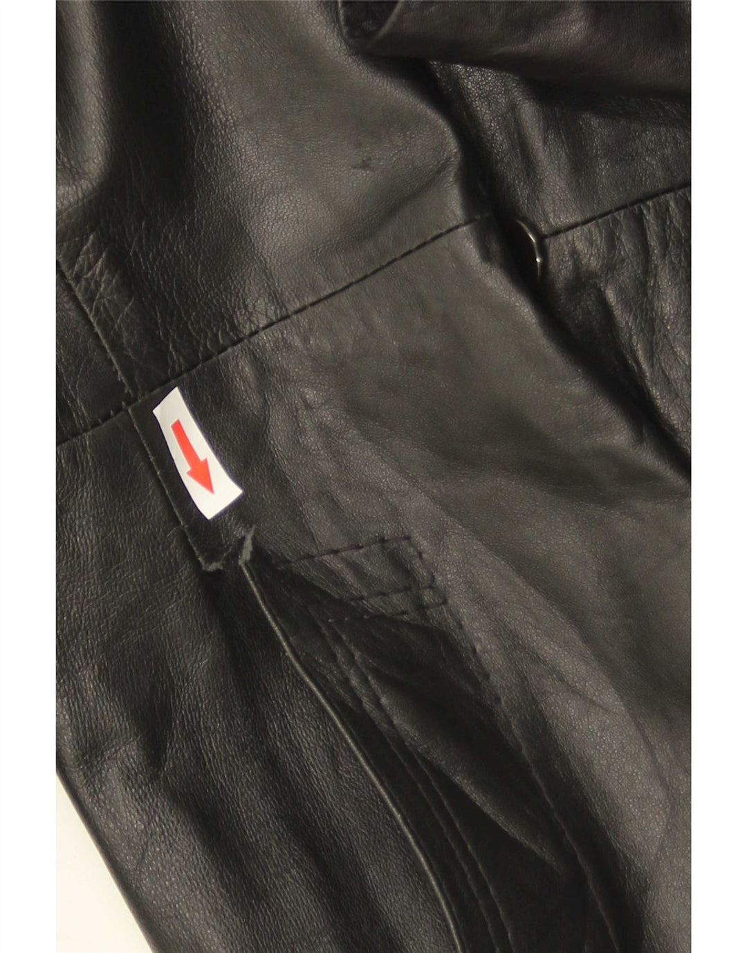 Vintage Damen Ledermantel UK 18 XL Schwarz