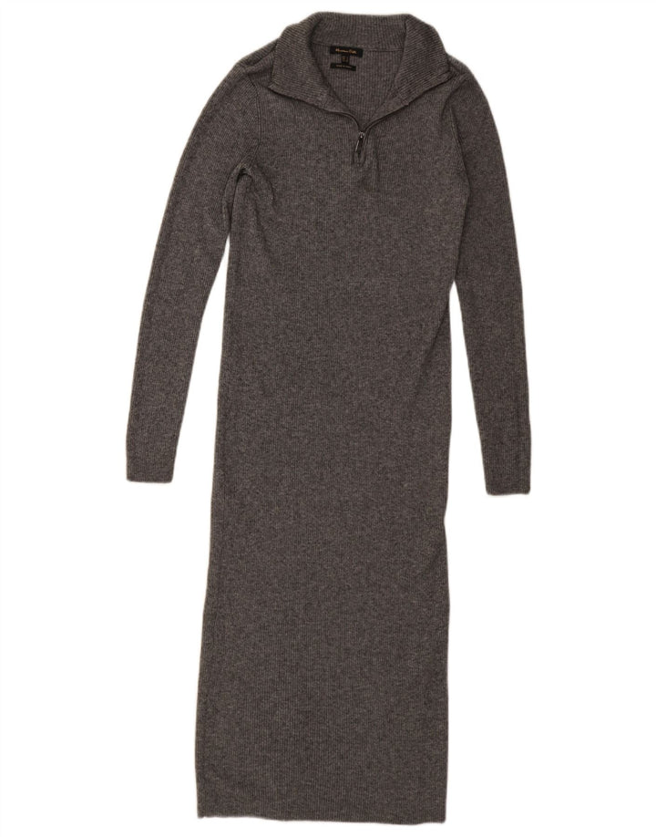 Massimo Dutti Damen Pulloverkleid UK 8 Small Grau Lyocell