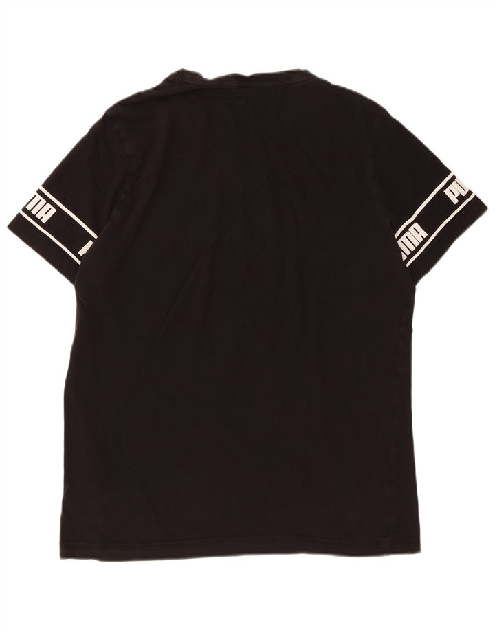 PUMA Mens Graphic T-Shirt Top Medium Black Cotton
