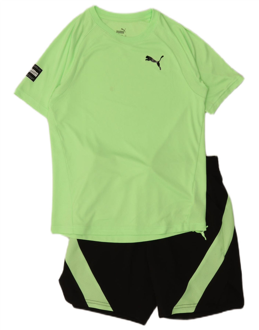 PUMA 2-teiliges Set für Jungen, 13–14 Jahre, grünes Farbblock-Polyester