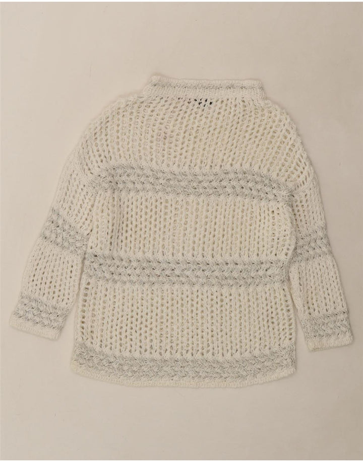 MAX&CO. Womens See Through Boat Neck Jumper Sweater UK 12 Medium White Vintage Max&Co. and Second-Hand Max&Co. from Messina Hembry 