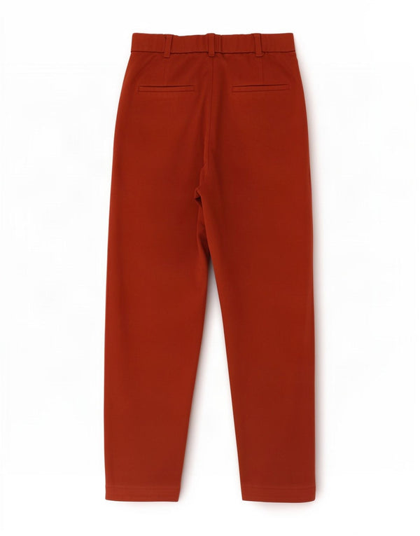 Zara Damen Trafaluc High Waist Tapered Chino Hose Small W26 L26 Rot