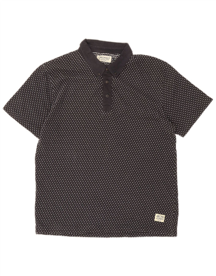 Jack & Jones Herren-Poloshirt aus Baumwolle in mittlerer Marineblau-Optik
