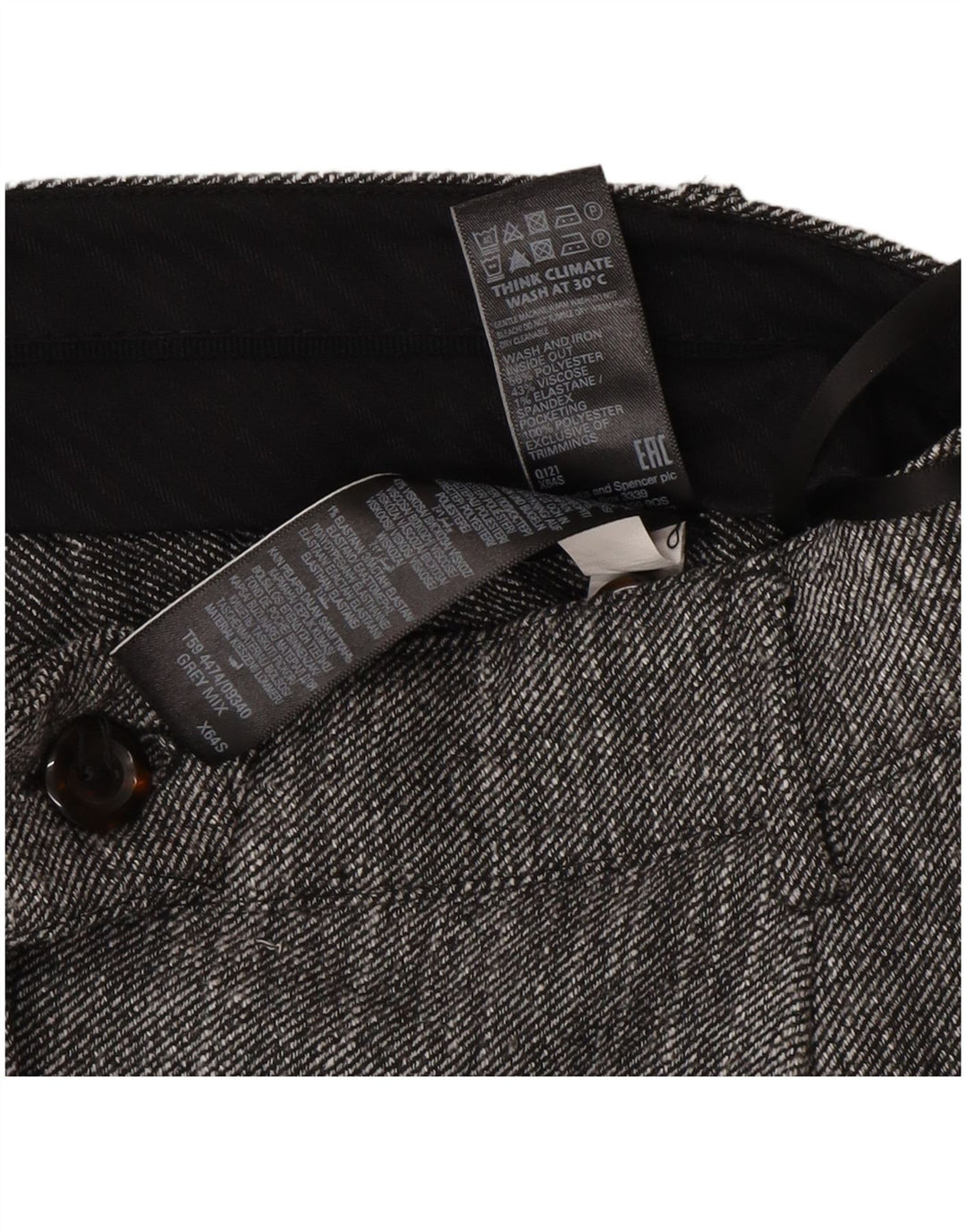 Marks & Spencer Damen gerade Anzughose UK 12 Medium W30 L27 Grau