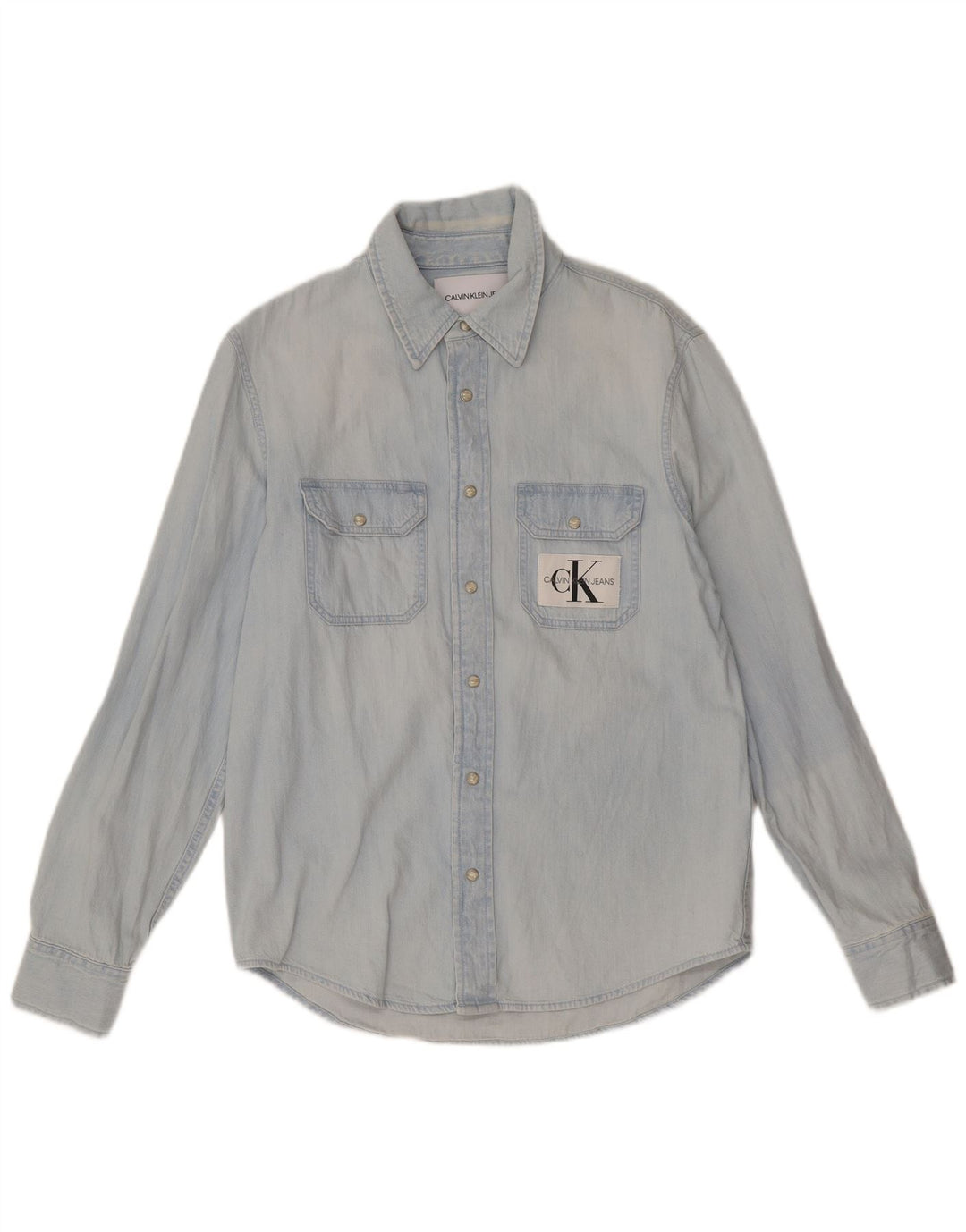 Calvin Klein Jeans Herren Jeanshemd Klein Blau