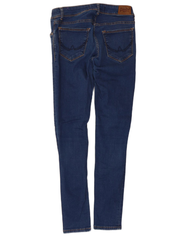 Superdry Damen Cassie Skinny Jeans W28 L30 Blaue Baumwolle