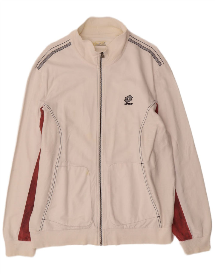 LOTTO Damen-Trainingsanzug-Oberteiljacke UK 20 2XL Weißer Farbblock