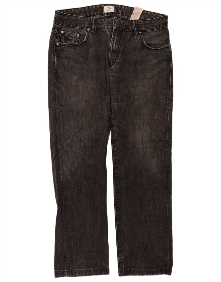 CERRUTI 1881 Herren Straight Jeans W36 L30 Schwarze Baumwolle