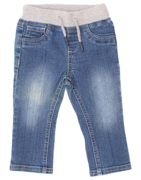 Guess gerade Jeans für Baby-Jungen, 6–9 Monate, blaue Farbblock-Baumwolle