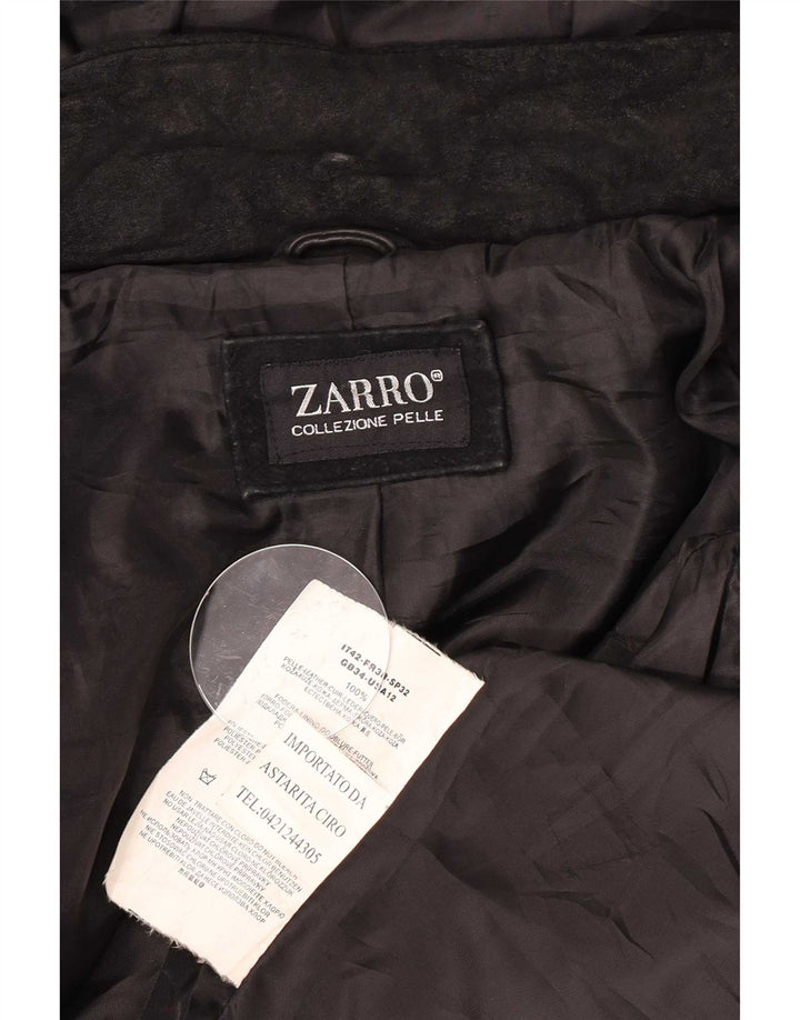 Zarro Damen Lederjacke mit Kapuze IT 42 Medium Schwarz
