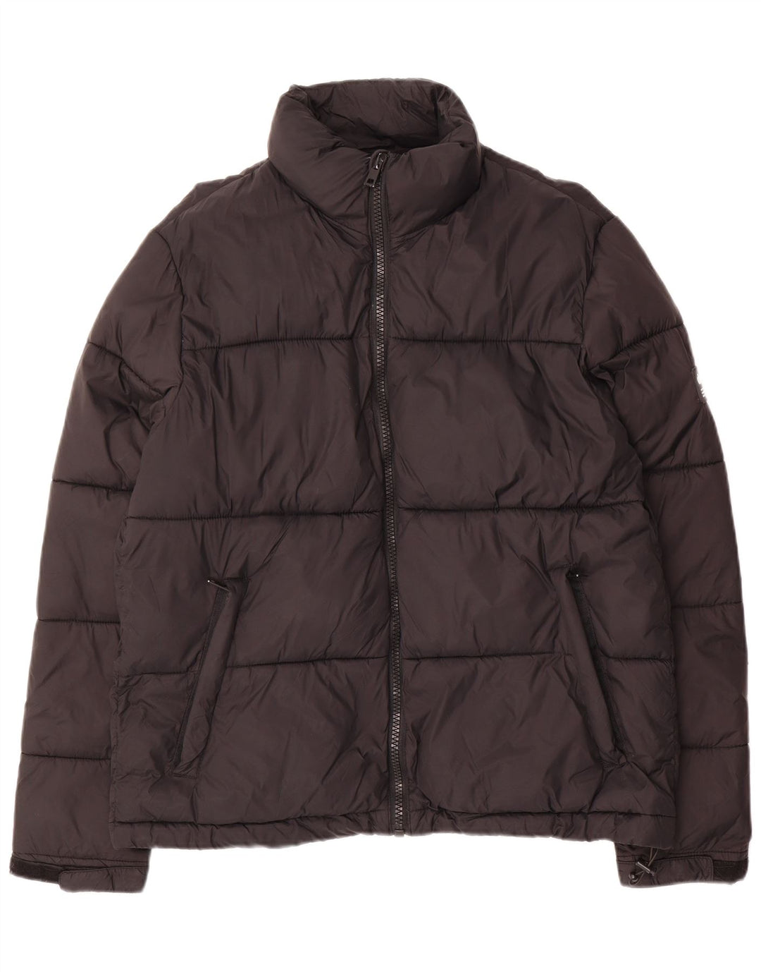 Zara Herren Wattierte Jacke UK 40 Large Schwarz Polyester