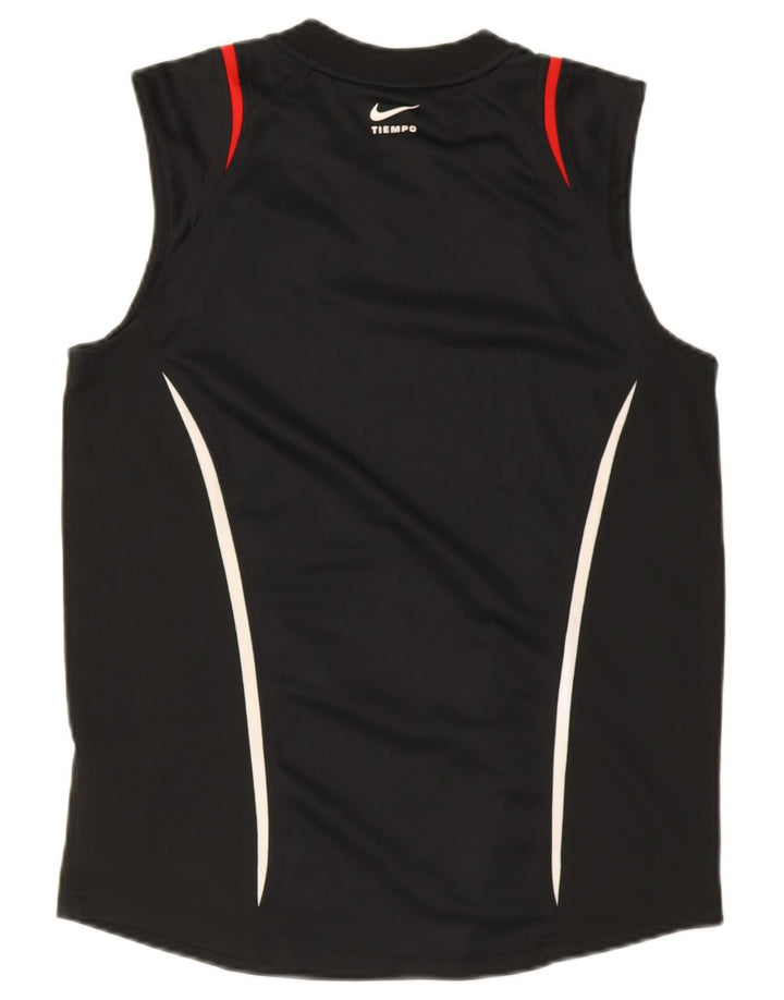 Nike Herren Weste Top UK 36/38 Small Schwarz gestreift Polyester