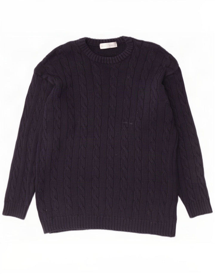 Marks & Spencer Herren St. Michael Pullover mit Rundhalsausschnitt, Größe L, Marineblau