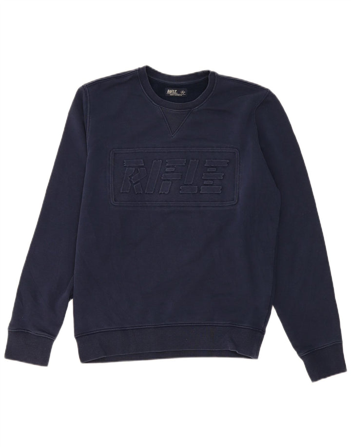 Rifle Herren Grafik-Sweatshirt-Pullover, mittlere Marineblau-Baumwolle