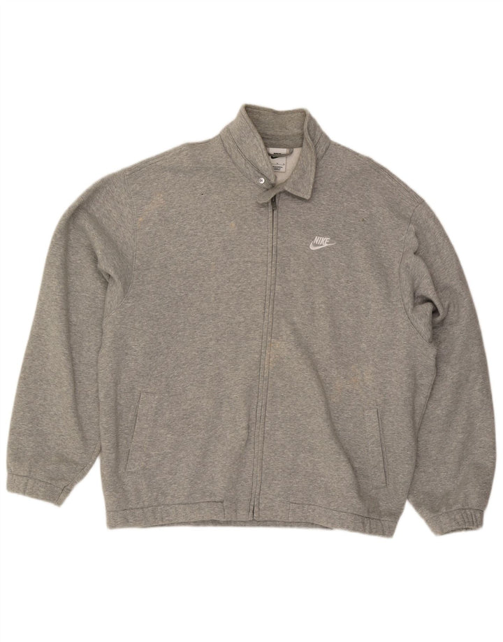 Nike Herren-Trainingsanzugoberteil, XL, grau gefleckte Baumwolle