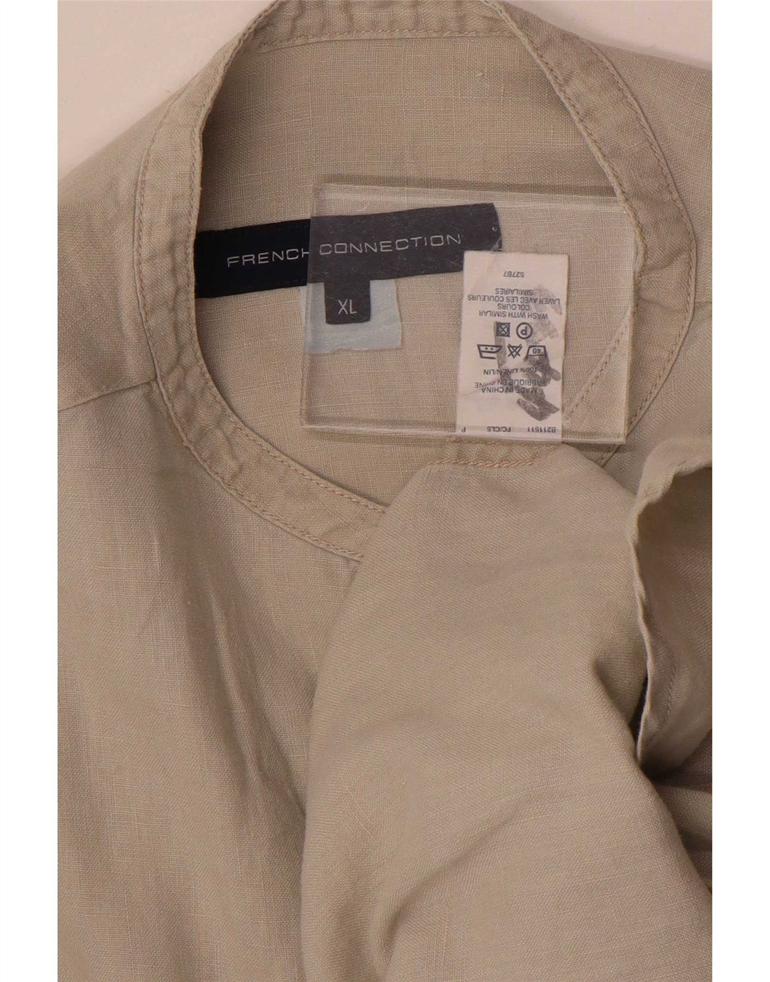 French Connection Herrenhemd XL Beige Leinen