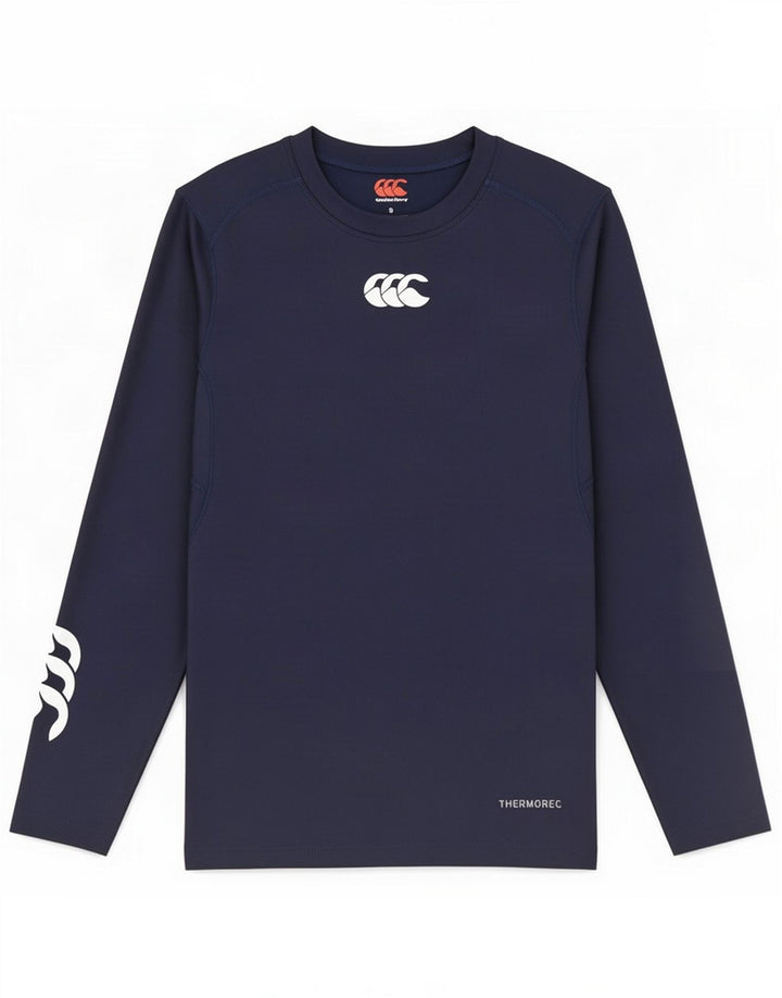 Canterbury Herren Grafik-Top, langärmelig, klein, marineblau, Polyester