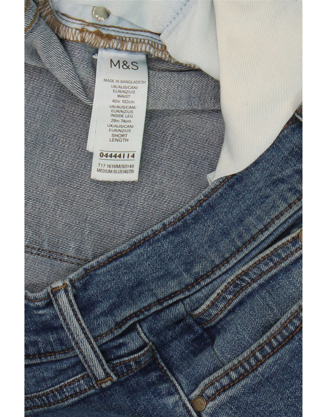 Marks & Spencer Herren Straight Jeans W40 L29 Blaue Baumwolle