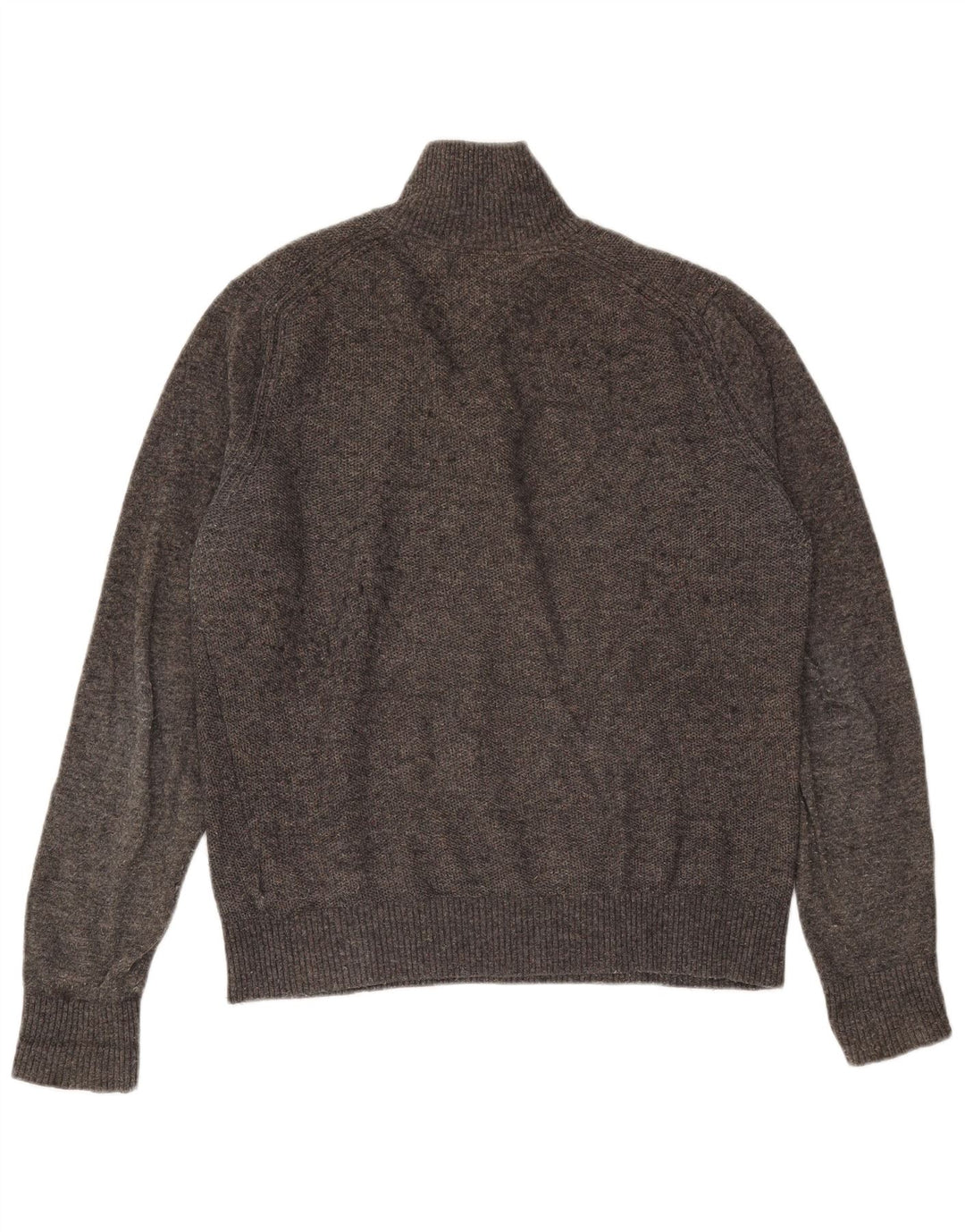 Tommy Hilfiger Herren-Pullover mit Knopfkragen, mittelgraue Wolle