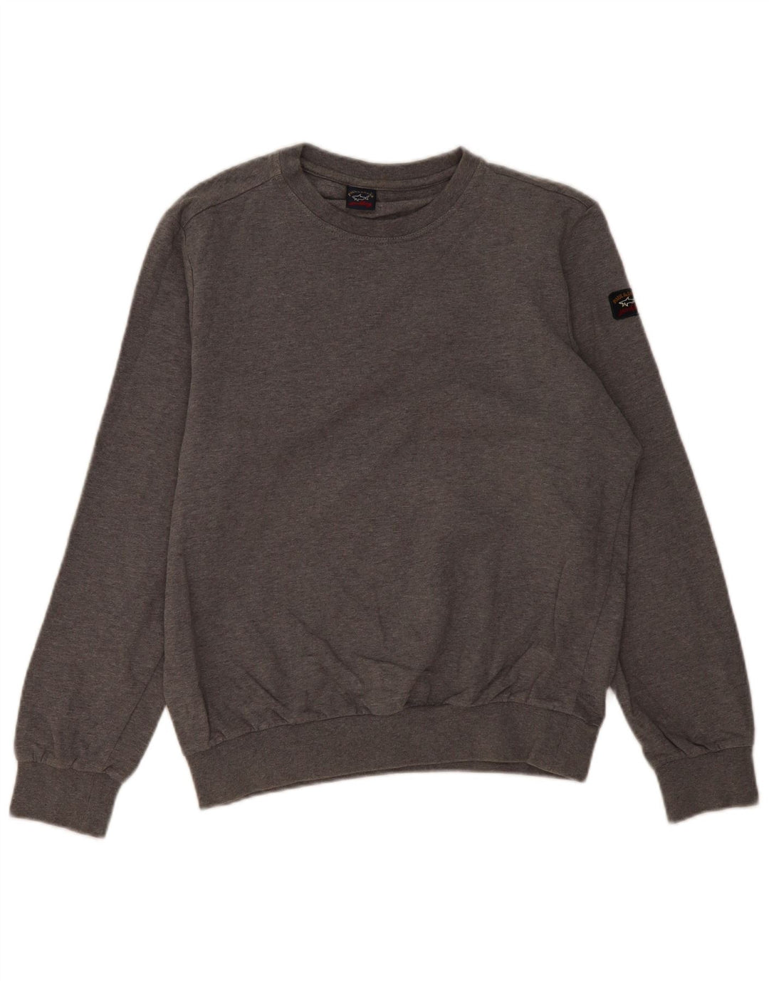Paul & Shark Herren-Sweatshirt-Pullover, groß, grau gesprenkelte Baumwolle