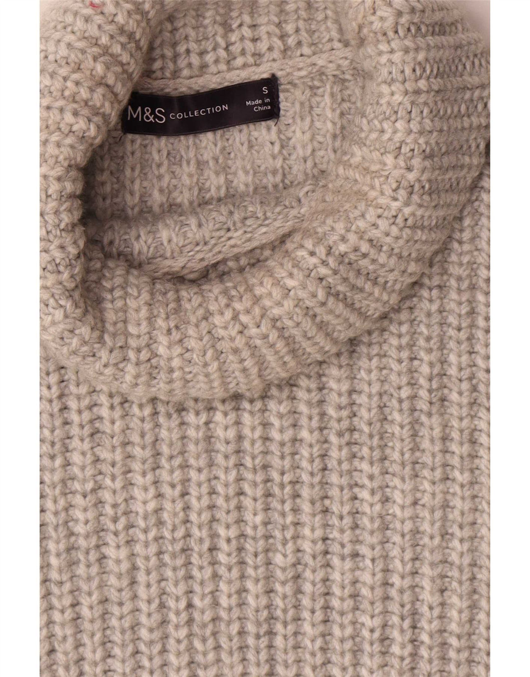 Marks & Spencer Damen Rollkragen-Tanktop UK 10 Small Grau Polyester