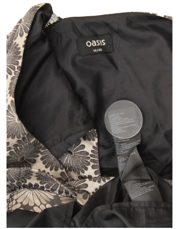 Oasis A-Linien-Kleid für Damen, Größe 44, mittelgroß, marineblau, geblümt, Baumwolle