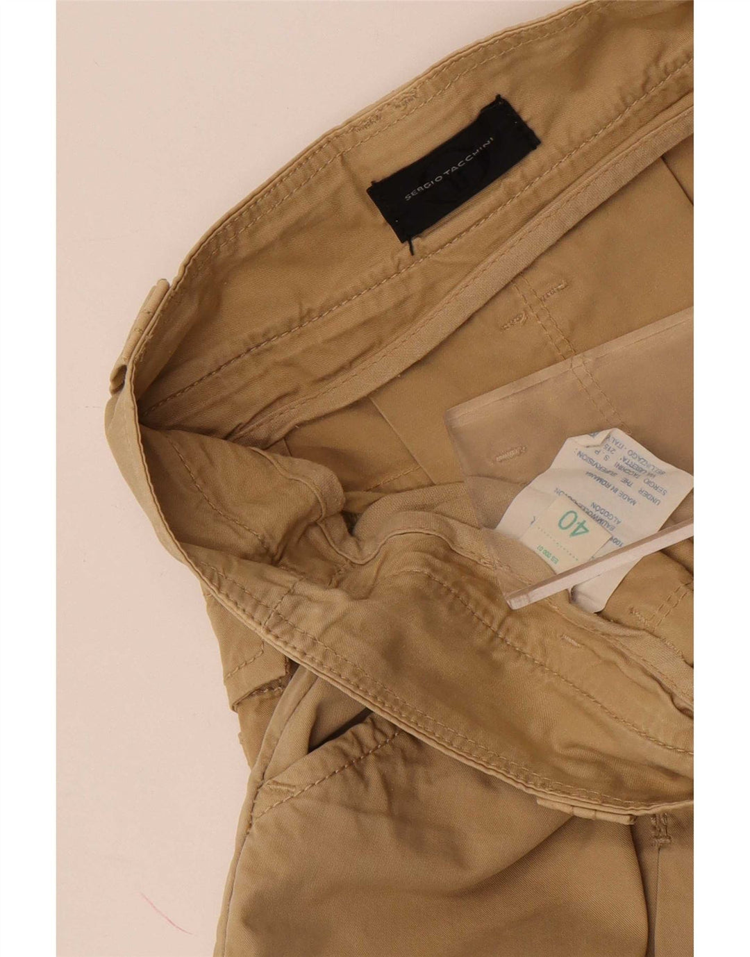 Sergio Tacchini Damen A-Linienrock IT 40 Small W28 Beige Baumwolle