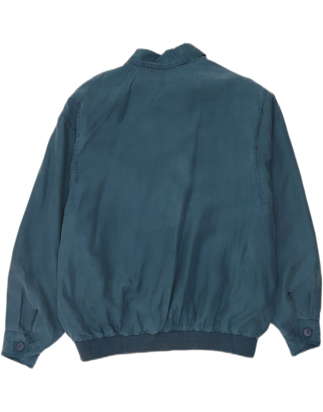 Vintage Herren Loose Fit Bomberjacke IT 48 Mittelblaue Seide