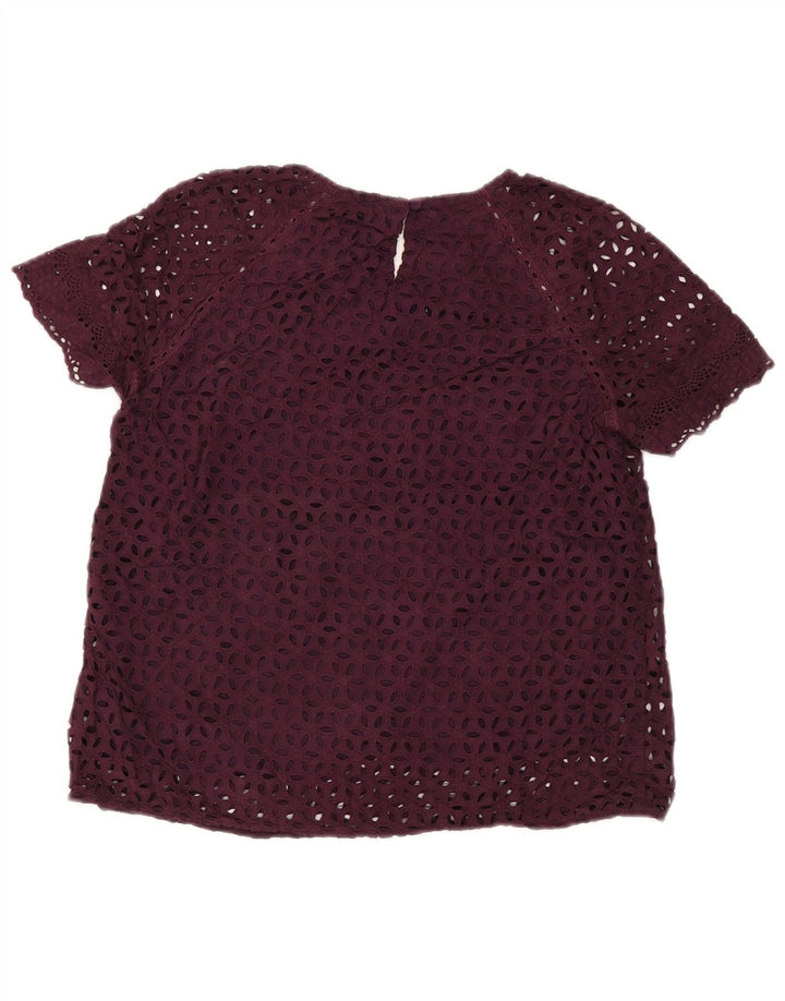 J. CREW Damen-Blusenoberteil, US 8, mittellila, geblümt, Baumwolle