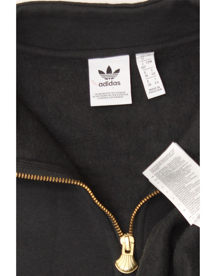 Adidas Damen Übergroßer Grafik-Sweatshirt-Pullover UK 12 Medium Schwarz