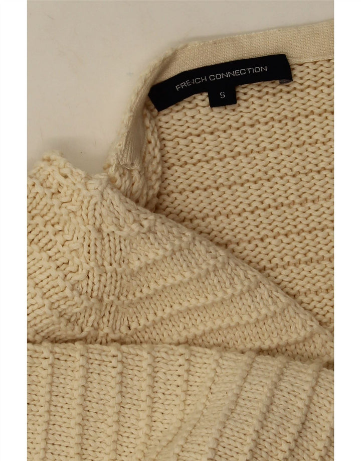 French Connection Damen-Longline-Strickjacke, Gr. 10, Größe S, gebrochenes Weiß