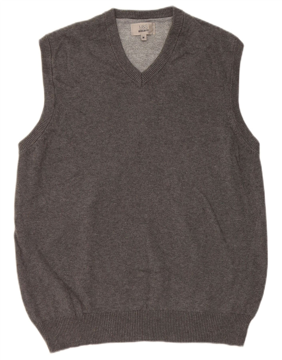 Marks & Spencer Herren-Tanktop mit normaler Passform, mittelgraue Baumwolle