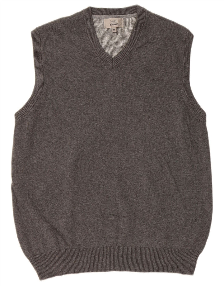 Marks & Spencer Herren-Tanktop mit normaler Passform, mittelgraue Baumwolle