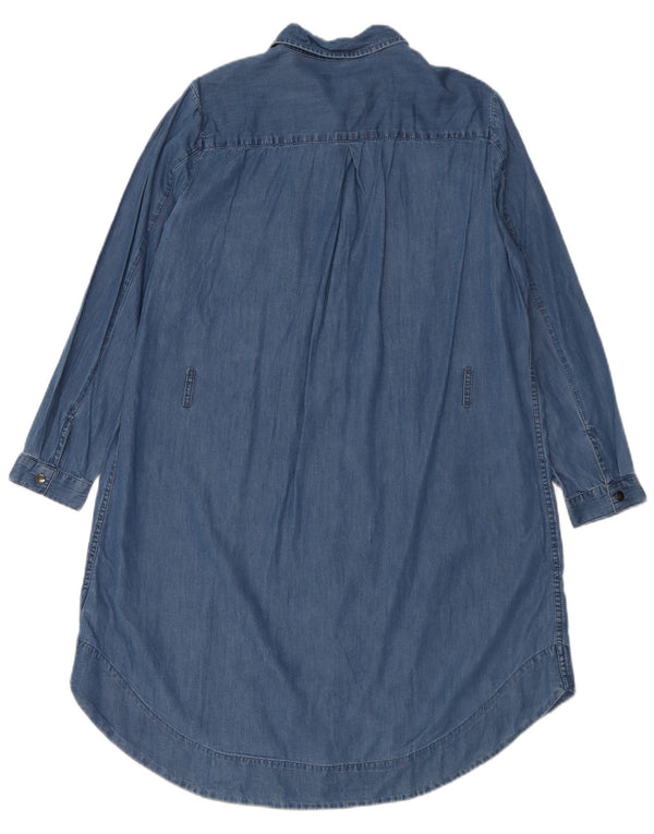 Marks & Spencer Denim-Hemdkleid für Damen, UK 16, Größe L, Blau, Baumwolle