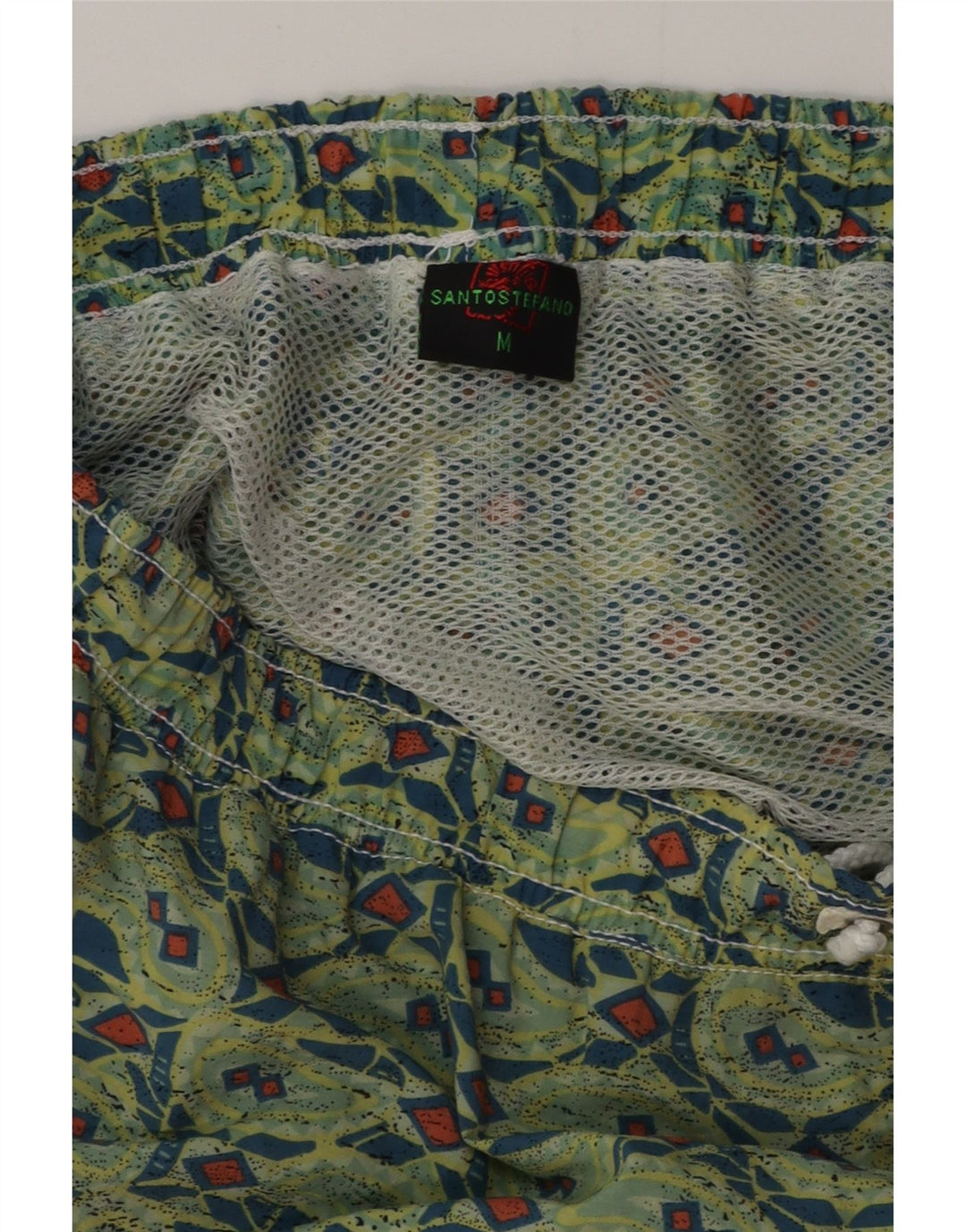 SANTO STEFANO Herren Badeshorts mittelgrünes geometrisches Polyamid