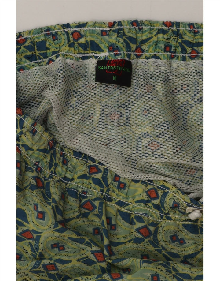 SANTO STEFANO Herren Badeshorts mittelgrünes geometrisches Polyamid