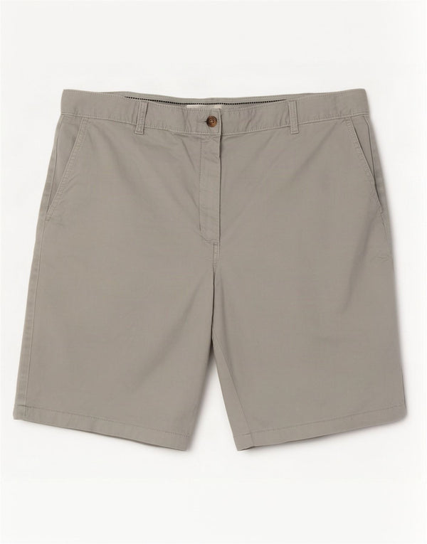 Marks & Spencer Damen Chinoshorts UK 16 Large W36 Graue Baumwolle