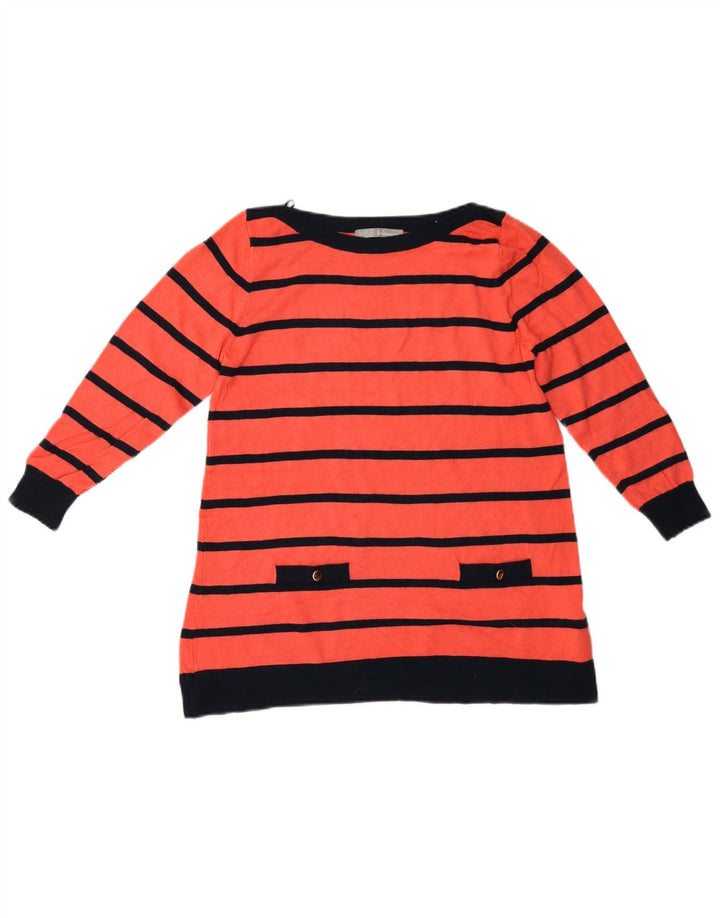 MARKS & SPENCER Damen-Pullover mit U-Boot-Ausschnitt, Gr. 10, klein, rot gestreift