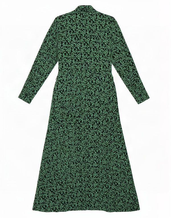 Zara Damen Ärmelloses Maxikleid UK 12 Mittelgrün geblümt
