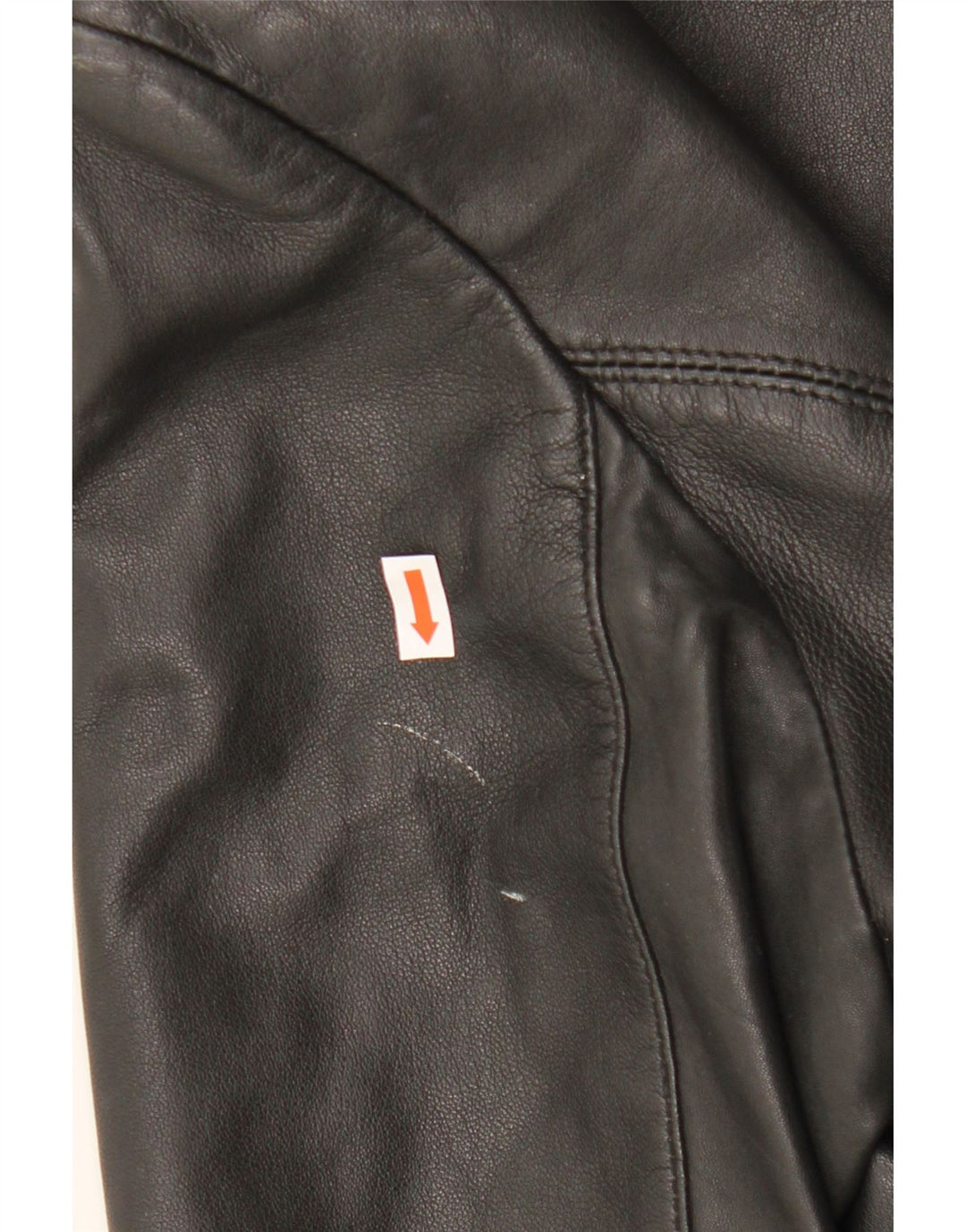 Vintage Damen 3 Knopf Leder Blazer Jacke UK 14 Großes schwarzes Leder