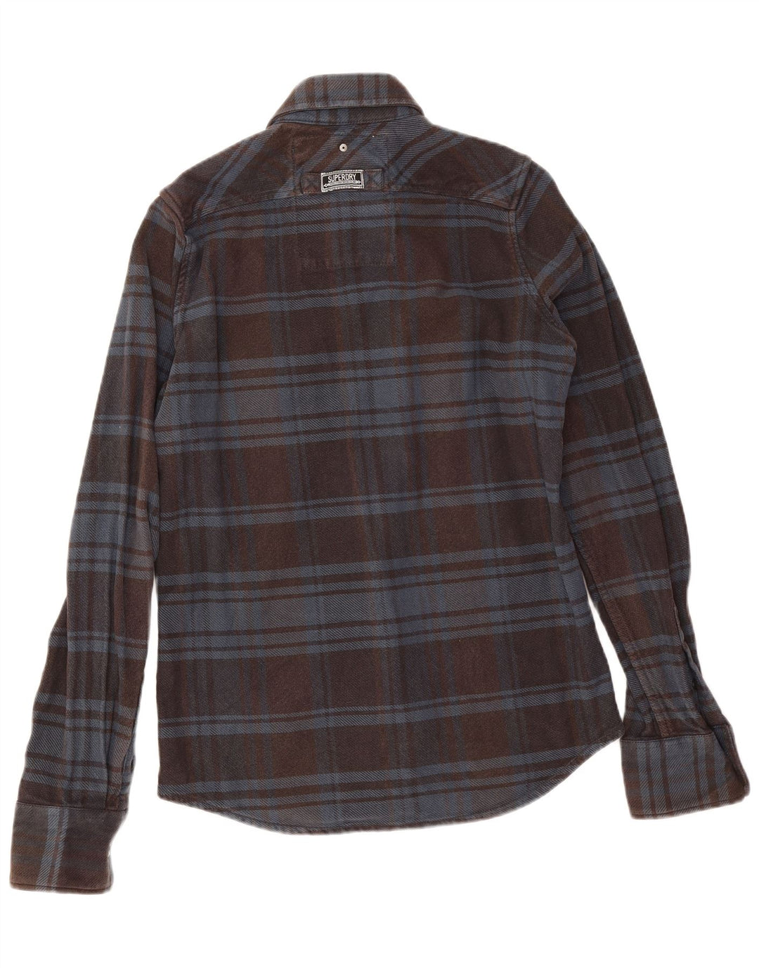 Superdry Herren-Flanellhemd aus mittelbraun karierter Baumwolle