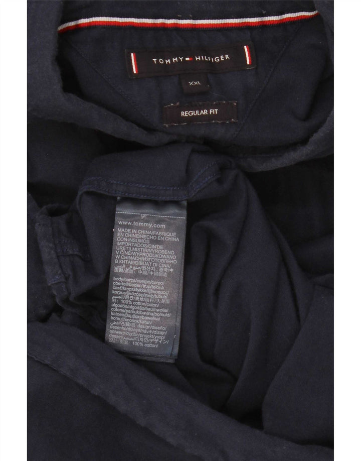 Tommy Hilfiger Herren-Hemd mit normaler Passform, 2XL, Marineblau, Farbblock