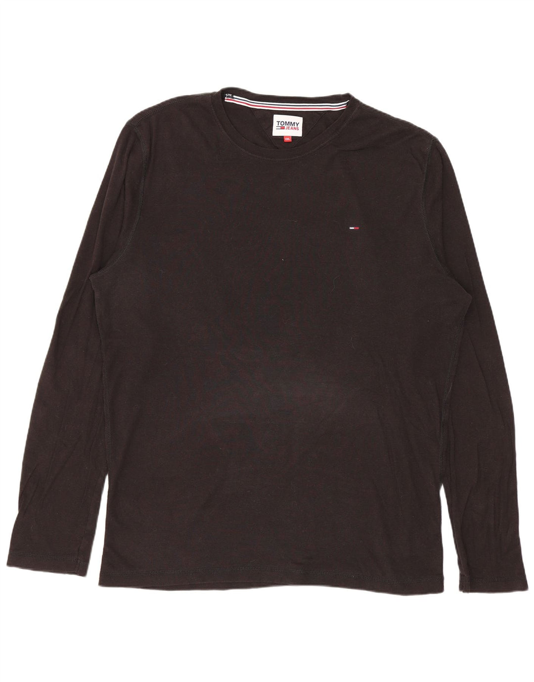 TOMMY HILFIGER Herren Top Langarm 2XL Schwarz Baumwolle