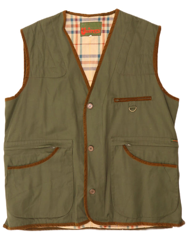Univers Herren-Utility-Gilet UK 44 2XL Green Cotton Classic