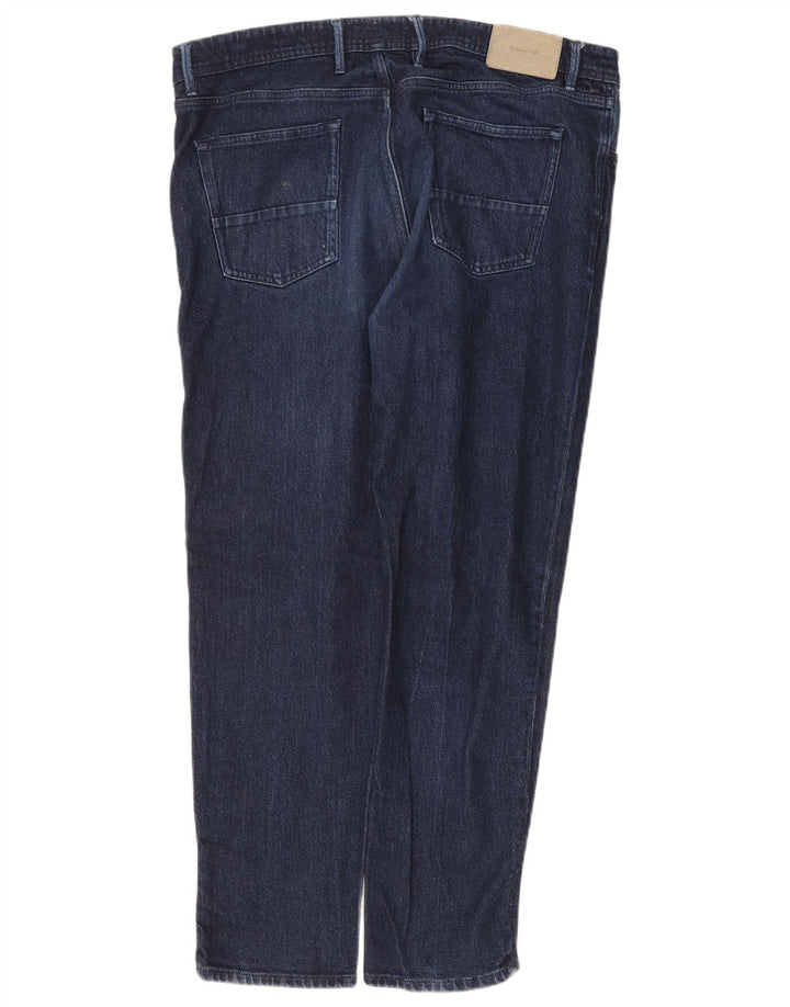 Massimo Dutti Herren Tapered Jeans W38 L28 Marineblaue Baumwolle