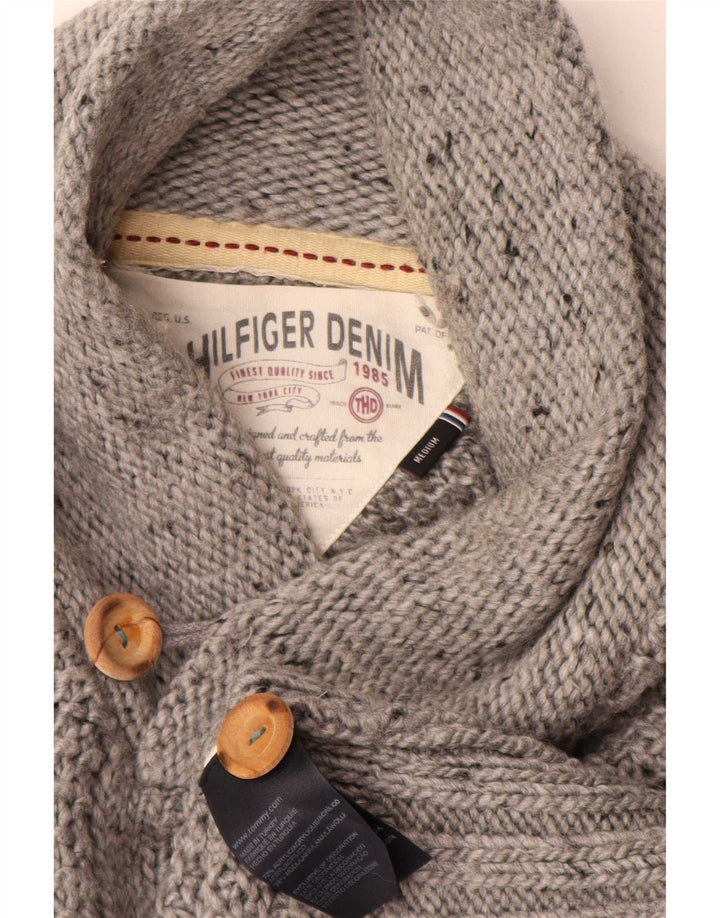 Tommy Hilfiger Herren-Pullover mit Schalkragen, mittelgraues Acryl