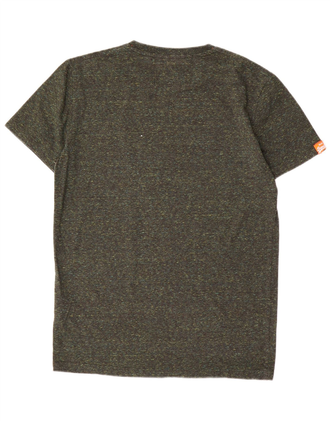 Superdry Herren T-Shirt-Oberteil aus mittelkhakifarbener, gesprenkelter Baumwolle
